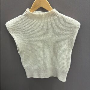 Sleeveless Cream Knit Sweater